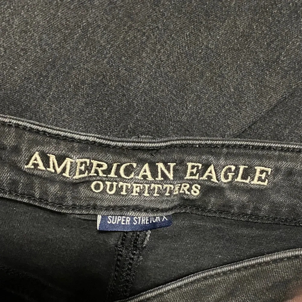 AE Women's Black Super Hi-Rise Jeggings - Picture 2 of 5